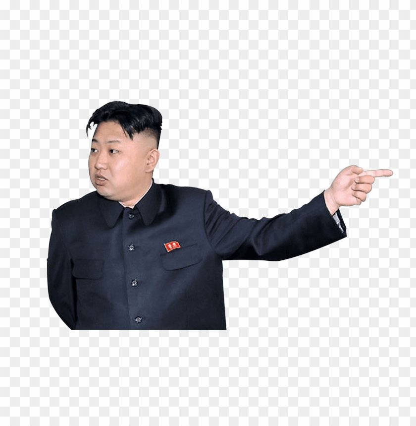 Transparent background PNG image of kim jong un pointing right - Image ID 70209